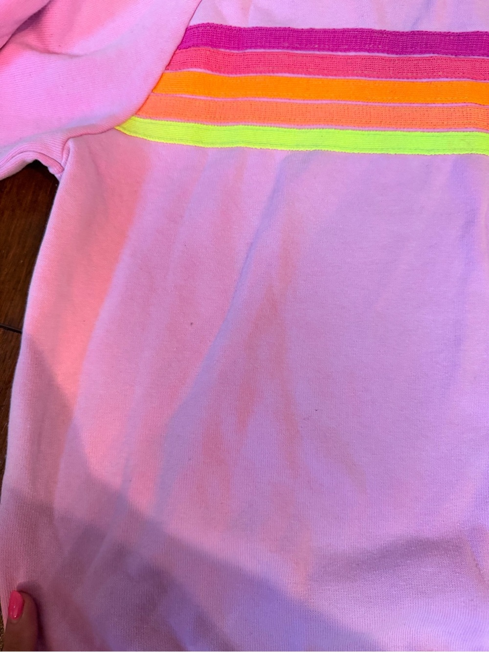 Aviator Nation Pink Pullover with Neon Stripe Detail price is firm - Picture 4 of 8